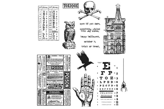 Tim Holtz Stampers Anonymous Cling Rubber Stamps Mini Halloween