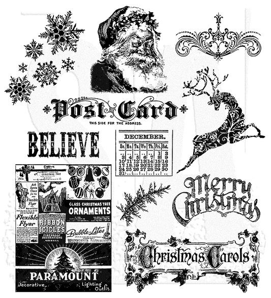 Tim Holtz Stampers Anonymous Cling Rubber Stamps Mini Holidays - CMS066